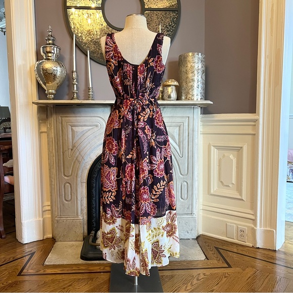 Anthropologie Donna Morgan Liv Floral Dress Purple Sz 2 - Picture 3 of 10